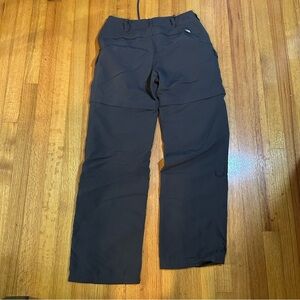 The North Face Women's Hiking Pants Size 4 Gray Convertible Roll Up Legs((a3